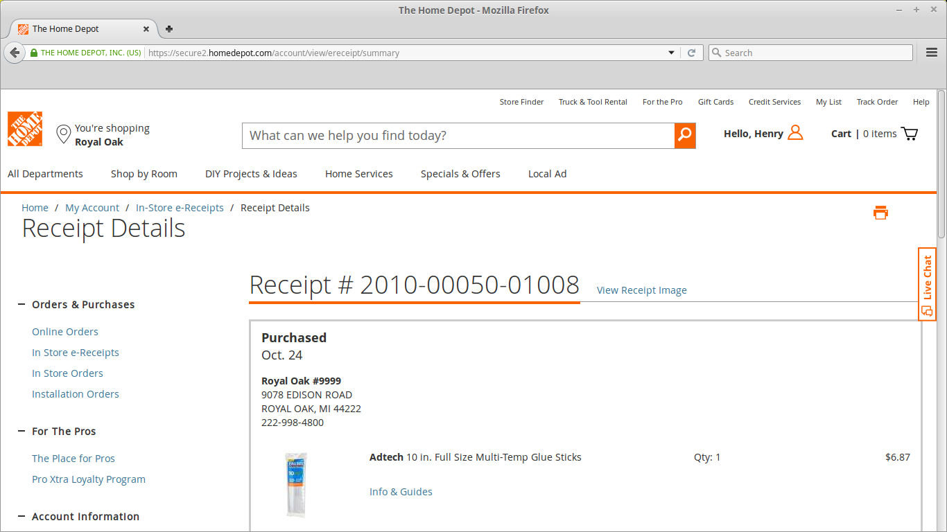 Home Depot Work Application Online  www.topsimages.com Inside Home Depot Receipt Template