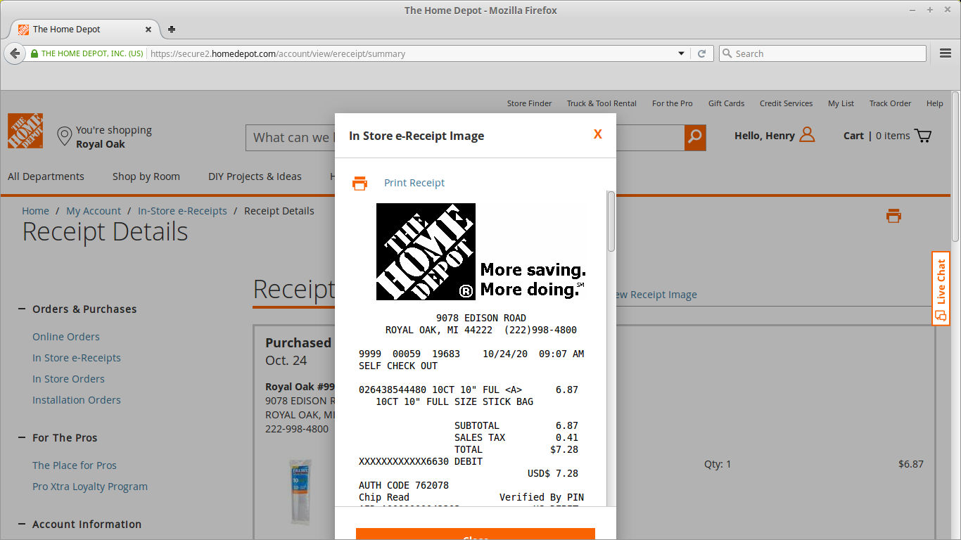 how to automate your online and in-store home depot receipts