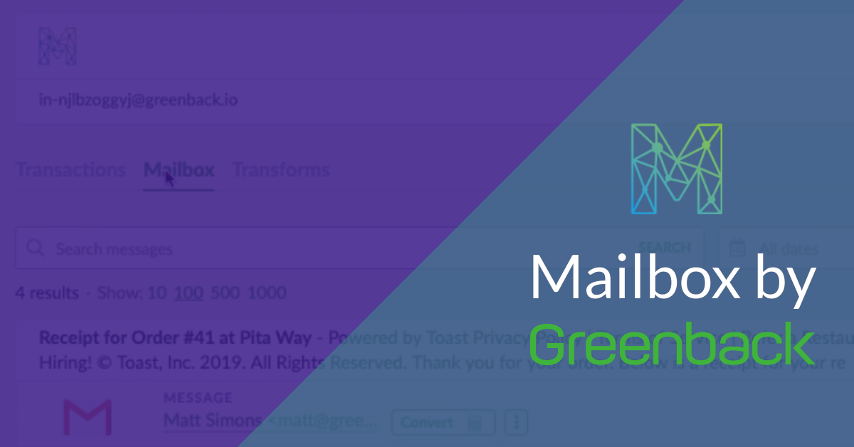 Mailbox by Greenback Fetches Receipts from Your Email