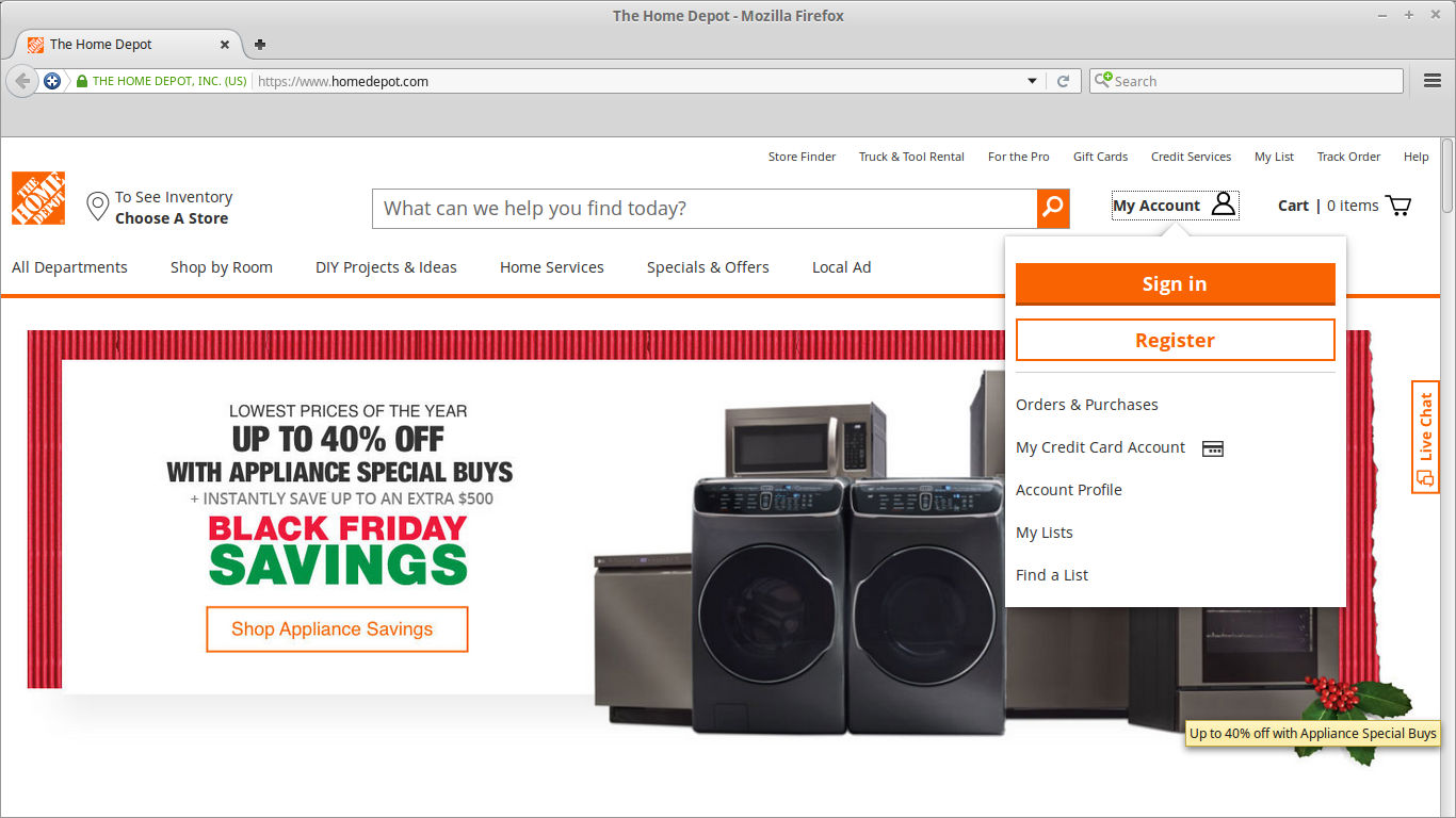 Create Your Regular Home Depot Online Account